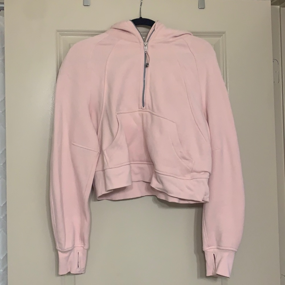 Lululemon 1/2 Zip Scuba Crop Hoodie - Pink